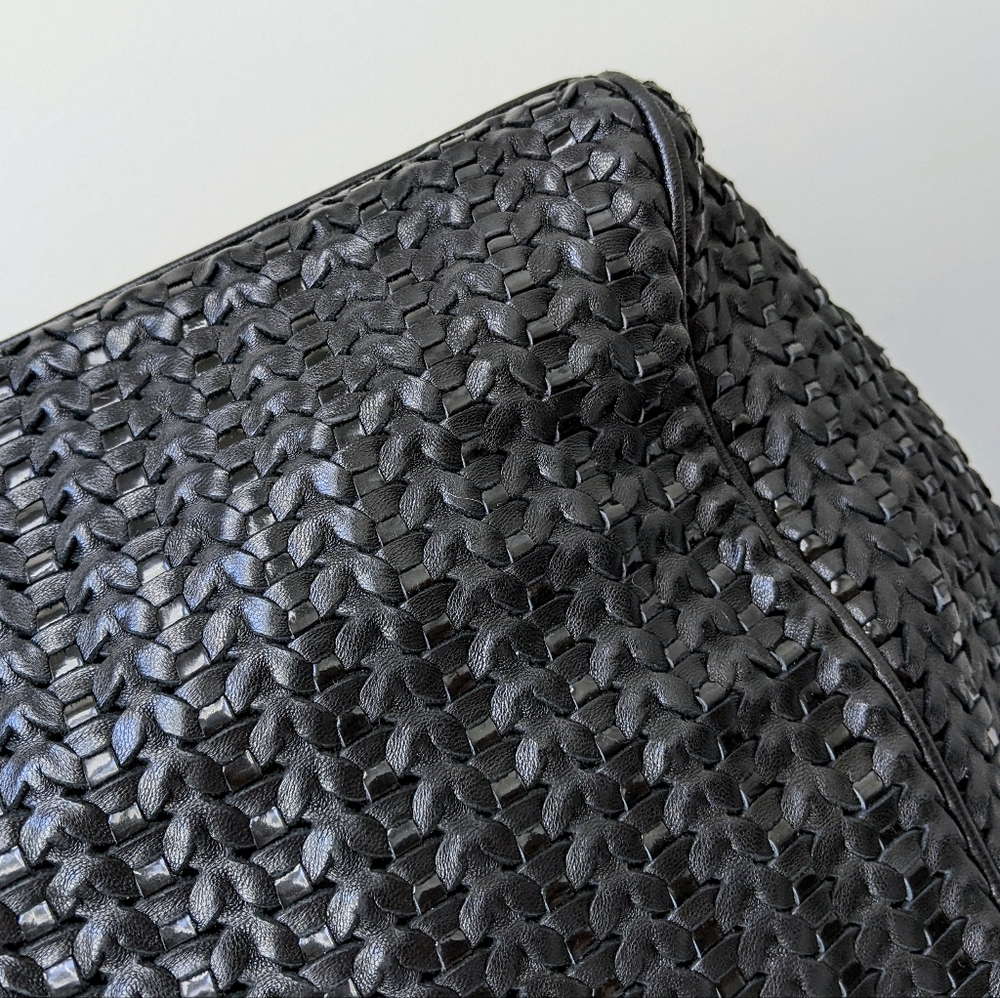 Christian Dior Black Woven Leather Medium Soft Lady Dior Tote Bag - Picture 14 of 16
